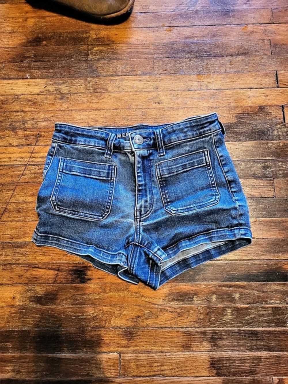 American Eagle Super Stretch Denim Jean Shorts Blue Size 4